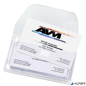 Névjegytartó zseb, füllel, öntapadó, 60x105 mm, DJOIS