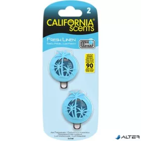   Autóillatosító, mini diffúzer, 2*3 ml, CALIFORNIA SCENTS 'Fresh Linen'