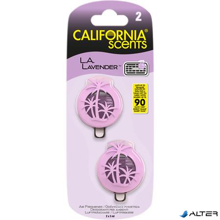Autóillatosító, mini diffúzer, 2*3 ml, CALIFORNIA SCENTS "La Lavender"