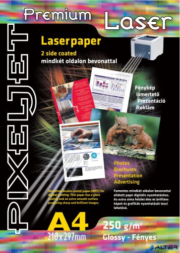 Pixeljet Lézer fotópapír 250g, A4, 210x297 mm, fényes, 20 lap