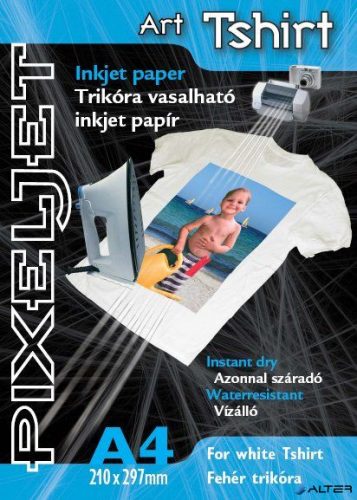 Pixeljet Tintasugaras fotópapír Art Tshirt white, matt, 135g, A4 210x297 mm, 200 lap