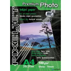   Pixeljet Tintasugaras fotópapír Premium Photo, fényes,, 180g, A4 210x297 mm, 200 lap