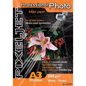   Pixeljet Tintasugaras fotópapír Professional Photo, fényes,, 260g, A3 297x420 mm, 25 lap