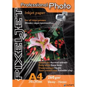   Pixeljet Tintasugaras fotópapír Professional Photo, fényes,, 260g, A4 210x297 mm, 10 lap