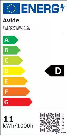 LED izzó, filament, E27, gömb, A60, 10,5W, 1521lm, 2700K, AVIDE