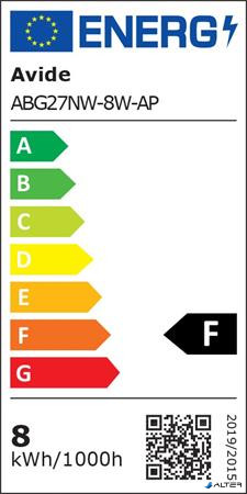 LED izzó, E27, gömb, A60, 8W, 806lm, 4000K, AVIDE