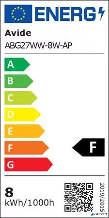 LED izzó, E27, gömb, A60, 8W, 806lm, 3000K, AVIDE