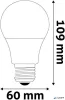 LED izzó, E27, gömb, A60, 9,5W, 1055lm, 3000K, AVIDE