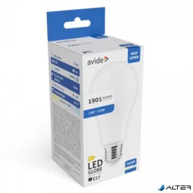 LED izzó, E27, gömb, A70, 16W, 1901lm, 6400K, AVIDE