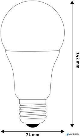 LED izzó, E27, gömb, A70, 16W, 1901lm, 6400K, AVIDE