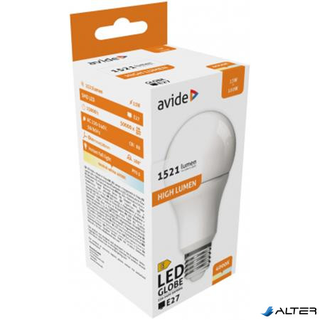 LED izzó, E27, gömb, A60, 13W, 1521lm, 4000K, AVIDE