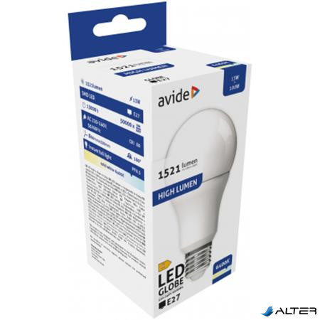 LED izzó, E27, gömb, A60, 13W, 1521lm, 6400K, AVIDE