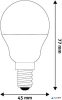 LED izzó, E14, kisgömb, G45, 4,5W, 470lm, 4000K, AVIDE