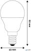 LED izzó, E14, kisgömb, G45, 6,5W, 806lm, 3000K, AVIDE