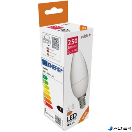 LED izzó, E14, gyertya, 2,5W, 250lm, 4000K, AVIDE