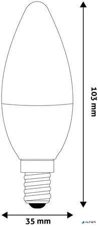 LED izzó, E14, gyertya, 4,5W, 470lm, 3000K, AVIDE