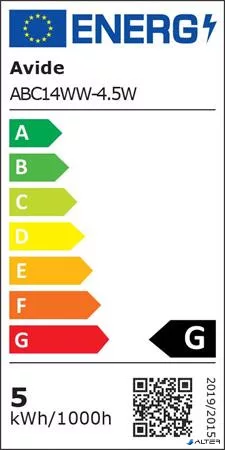 LED izzó, E14, gyertya, 4,5W, 470lm, 3000K, AVIDE