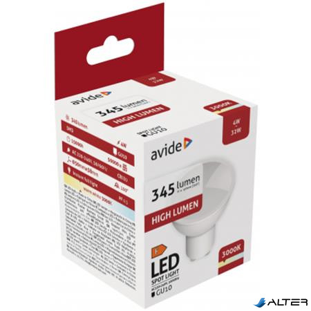 LED izzó, GU10 spot, 4W, 345lm, 3000K, AVIDE