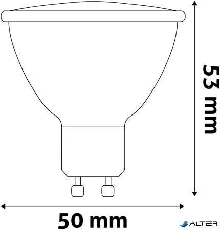 LED izzó, GU10 spot, 4W, 345lm, 3000K, AVIDE