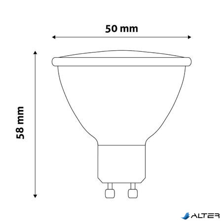 LED izzó, GU10 spot, 4W, 345lm, 4000K, AVIDE