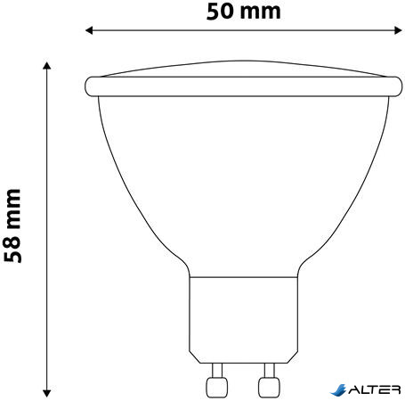 LED izzó, GU10 spot, 4W, 345lm, 6400K, AVIDE