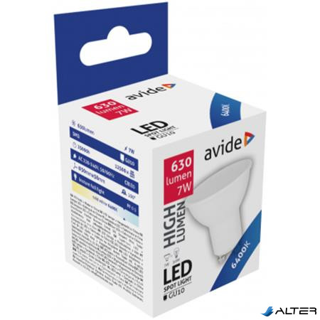 LED izzó, GU10 spot, 7W, 630lm, 6400K, AVIDE