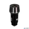 Autós töltő, USB-C, USB-A, AVAX "CC340B", fekete