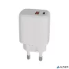Hálózati töltő, USB-A + USB-C, 12W, AVAX "CH312W Speedy", fehér