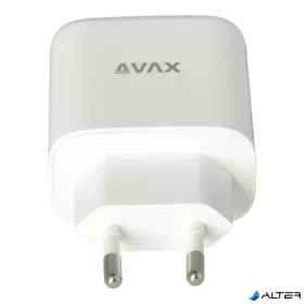   Hálózati töltő, GaN, USB-A + USB-C, AVAX "CH360 Speedy", fehér