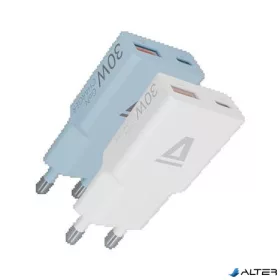   Hálózati töltő, GaN, USB-A + USB-C, AVAX "CH6411 Nano Slim", 2 db, fehér + világoskék