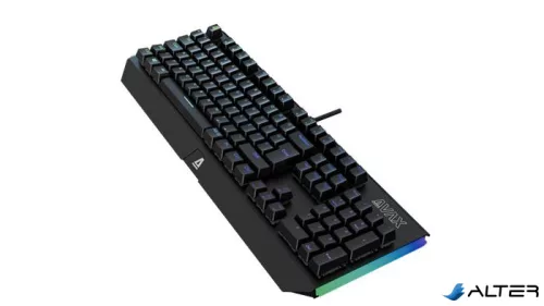 Billentyűzet, vezetékes, HUN, gaming, alumínium, AVAX "FS01", fekete