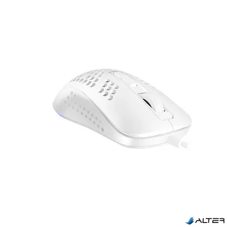 Egér, vezetékes, gaming, RGB, AVAX "LW01", fehér