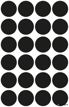 Etikett, 18 mm, kör, AVERY ZWECKFORM, fekete, 96 etikett/csomag