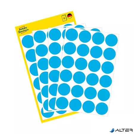 Etikett, 18 mm, kör, AVERY ZWECKFORM, kék, 96 etikett/csomag