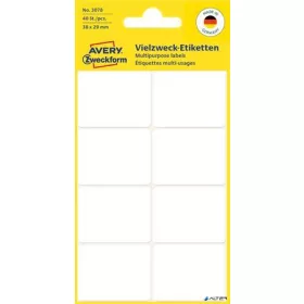   Etikett, 38x29 mm, kézzel írható, lekerekített sarkú, AVERY ZWECKFORM, 40 etikett/csomag
