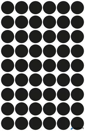 Etikett, 12 mm, kör, AVERY ZWECKFORM, fekete, 270 etikett/csomag