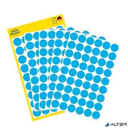 Etikett, 12 mm, kör, AVERY ZWECKFORM, kék, 270 etikett/csomag