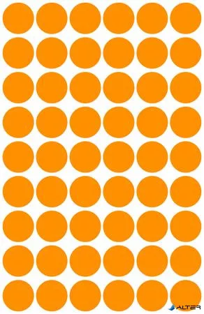 Etikett, 12 mm, kör, AVERY ZWECKFORM, neon narancs, 270 etikett/csomag