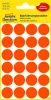 Etikett, 18 mm, kör, AVERY ZWECKFORM, neon piros, 96 etikett/csomag