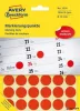 Etikett, 18 mm, kör, AVERY ZWECKFORM, piros, 1056 etikett/csomag