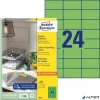 Etikett, 70x37 mm, színes, AVERY ZWECKFORM, zöld, 2400 etikett/csomag