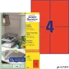 Etikett, 105x148 mm, színes, AVERY ZWECKFORM, piros, 400 etikett/csomag