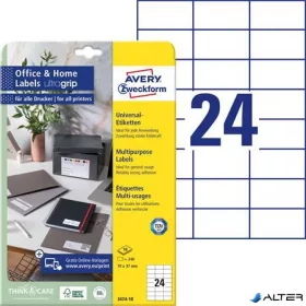   Etikett, univerzális, 70x37 mm, AVERY ZWECKFORM, 120 etikett/csomag