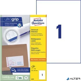   Etikett, univerzális, 210x297 mm, AVERY ZWECKFORM, 100 etikett/csomag