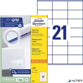   Etikett, univerzális, 70x41 mm, AVERY ZWECKFORM, 2100 etikett/csomag