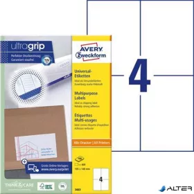   Etikett, univerzális, 105x148 mm, AVERY ZWECKFORM, 400 etikett/csomag