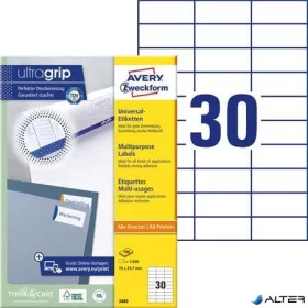   Etikett, univerzális, 70x29,7 mm, AVERY ZWECKFORM, 3000 etikett/csomag