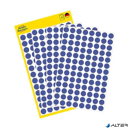 Etikett, 8 mm, kör, eltávolítható, AVERY ZWECKFORM, indigókék, 416 etikett/csomag