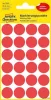 Etikett, 18 mm, kör, eltávolítható, AVERY ZWECKFORM, piros, 96 etikett/csomag