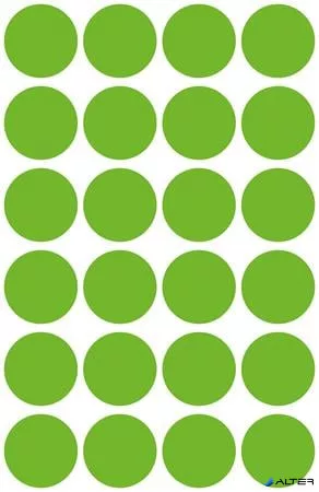 Etikett, 18 mm, kör, eltávolítható, AVERY ZWECKFORM, fűzöld, 96 etikett/csomag